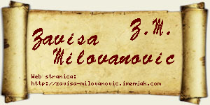 Zaviša Milovanović vizit kartica